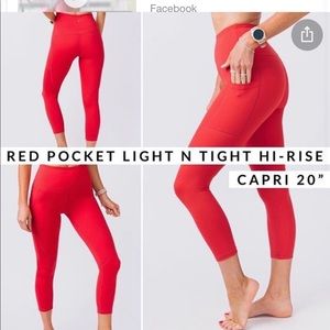 EUC Zyia red Pocket Capri Light n Fight 20” 6-8
